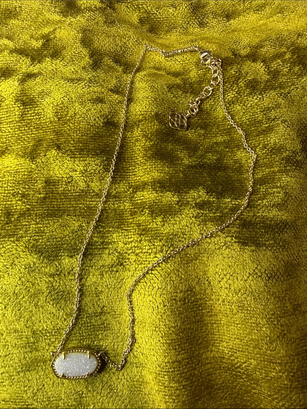 Kendra Scott Gold-Tone Necklace with White Druzy-Style Pendant